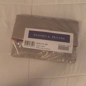 Foldover zip crossbody,light taupe,Dooney & Bourke